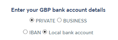 bank account
